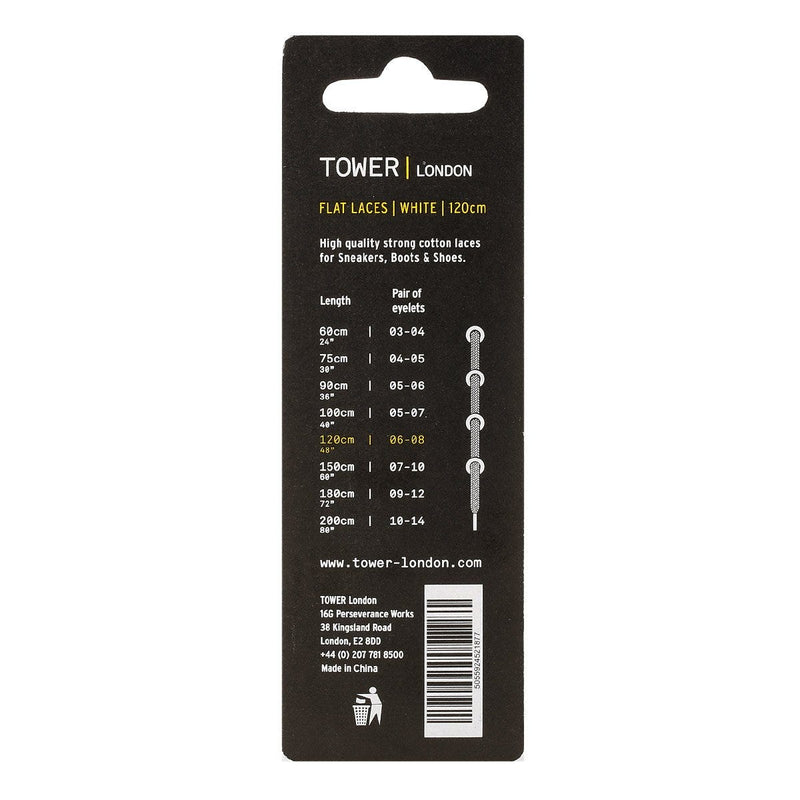 TOWER London Lacci piatti bianchi (120 cm)